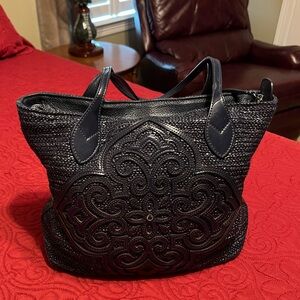 Brighton Navy woven straw purse!  Great for summer!